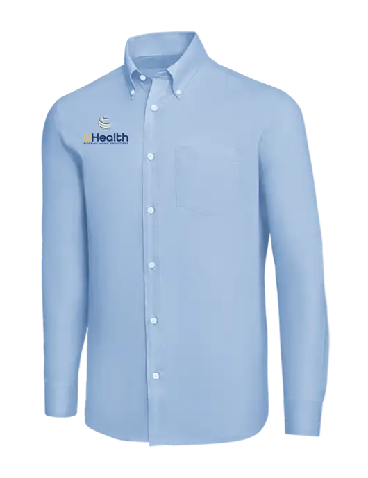 Brooks Brothers Light Blue Wrinkle-Free Stretch Nailhead Shirt w/Uhealth Logo