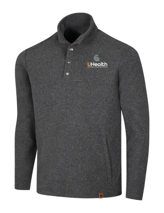Russell Outdoors Dark Grey Heather Basin Snap Pullover w/Uhealth Logo
