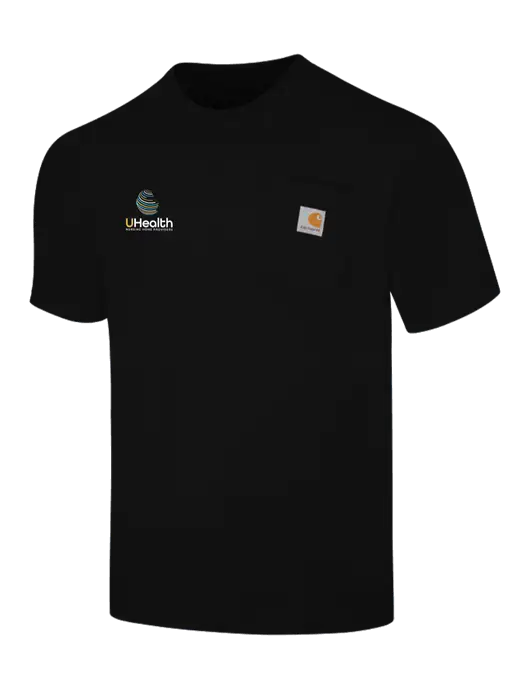 Carhartt Workwear Black Pocket Short Sleeve T-Shirt w/Uhealth Logo
