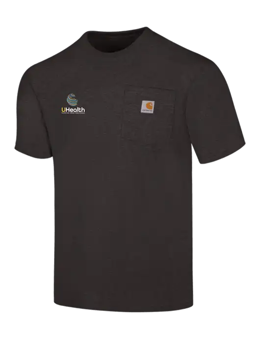 Carhartt Workwear Charcoal Heather Pocket Short Sleeve T-Shirt w/Uhealth Logo