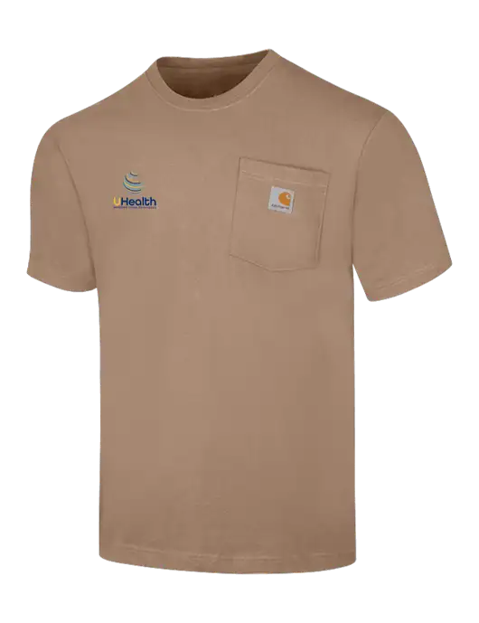 Carhartt Workwear Dark Tan Pocket Short Sleeve T-Shirt w/Uhealth Logo