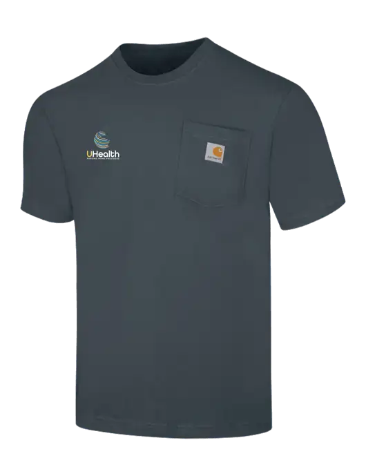 Carhartt Workwear Dark Slate Blue Pocket Short Sleeve T-Shirt w/Uhealth Logo