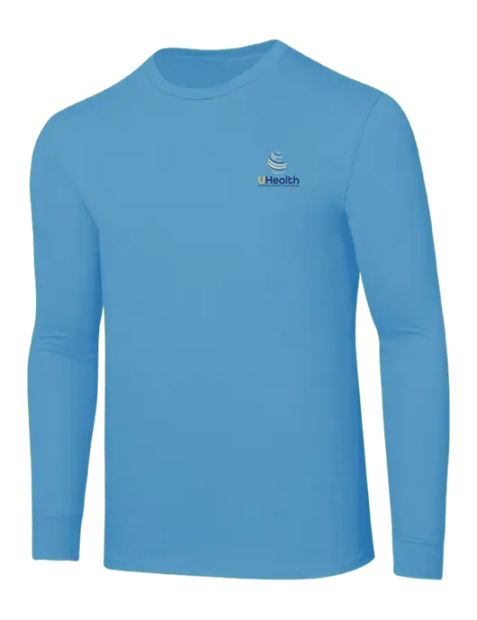 Core Blend Light Sapphire Blue Long Sleeve Tee w/Uhealth Logo