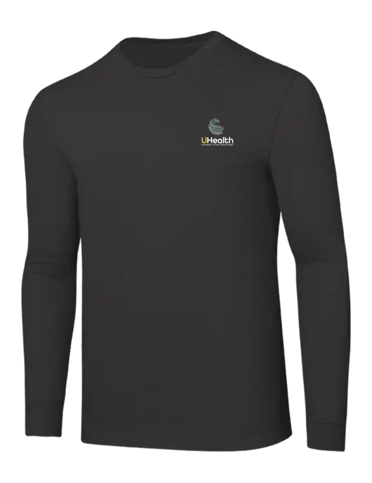 Core Blend Charcoal Grey Long Sleeve Tee w/Uhealth Logo