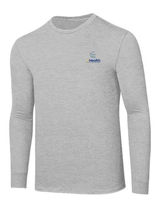 Core Blend Light Grey Heather Long Sleeve Tee w/Uhealth Logo