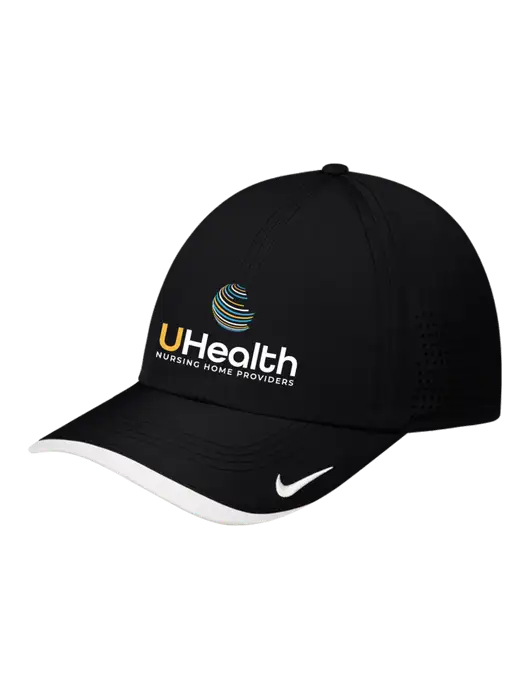 Nike Black/White Dri-FIT Perforated Performance Cap w/Uhealth Logo