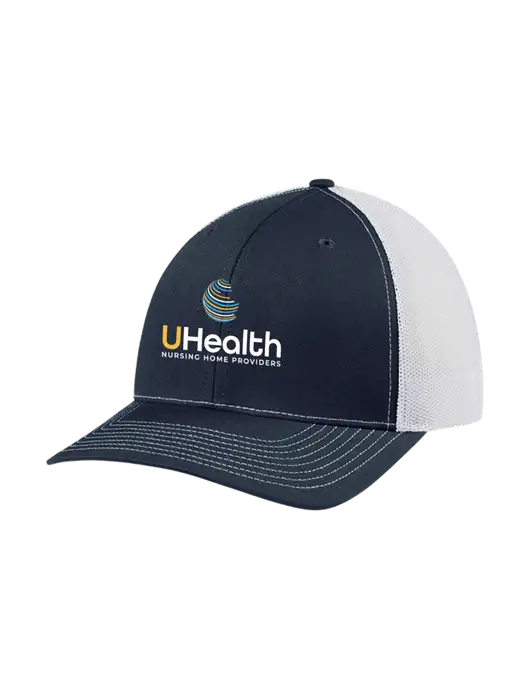Richardson Adjustable Snapback Original 112 Trucker Cap Navy w/White Mesh w/Uhealth Logo