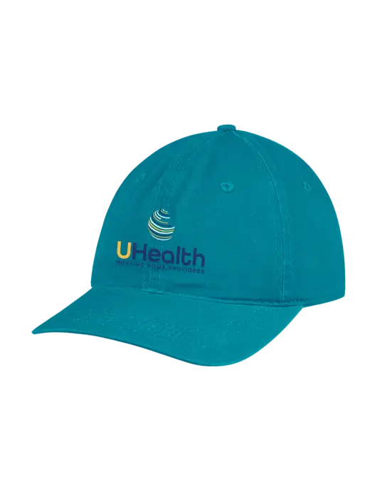 Garment Washed Unstructured Twill Sapphire Cap w/Uhealth Logo