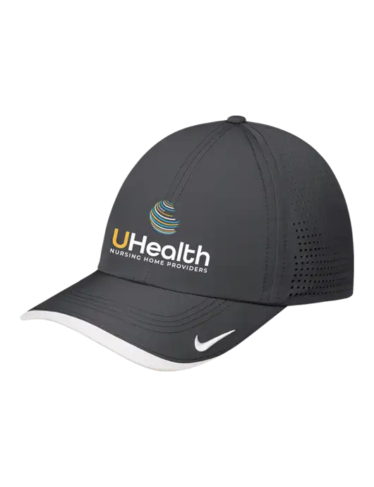 Nike Dark Grey/White Dri-FIT Perforated Performance Cap w/Uhealth Logo