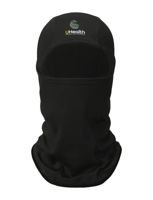 Black CornerStone Smooth Fleece Face Mask w/Uhealth Logo