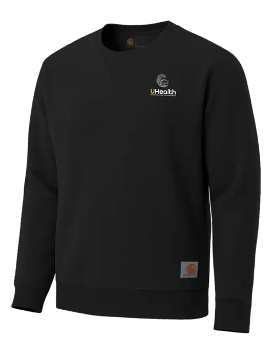 Carhartt Black Midweight Crewneck Sweatshirt w/Uhealth Logo