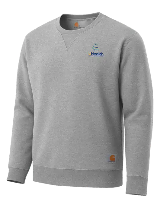 Carhartt Light Grey Heather Midweight Crewneck Sweatshirt w/Uhealth Logo