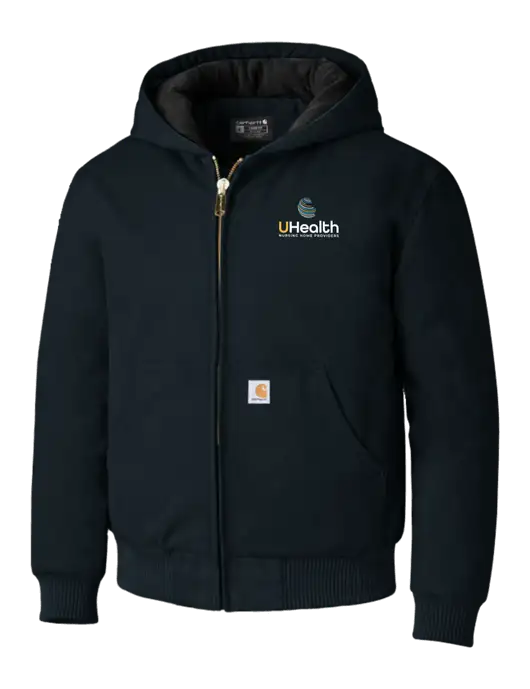 Carhartt Navy Quilted-Flannel-Lined Duck Active Jacket w/Uhealth Logo