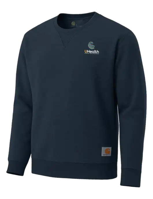 Carhartt Navy Midweight Crewneck Sweatshirt w/Uhealth Logo