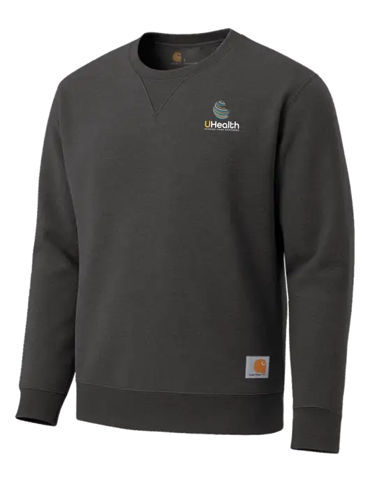 Carhartt Dark Grey Heather Midweight Crewneck Sweatshirt w/Uhealth Logo