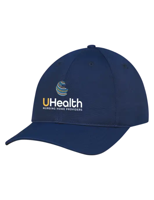 Navy Nylon Twill Performance Cap w/Uhealth Logo