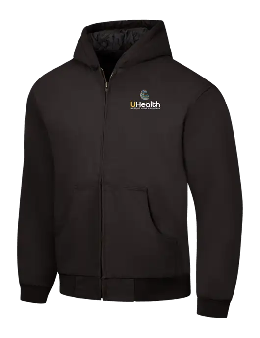 CornerStone Black Duck Cloth Hooded Work Jacket w/Uhealth Logo