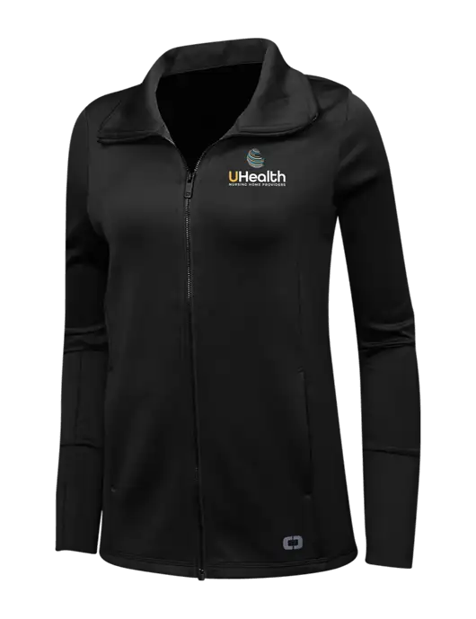 OGIO Black Womens Endurance Modern Performance Full-Zip w/Uhealth Logo