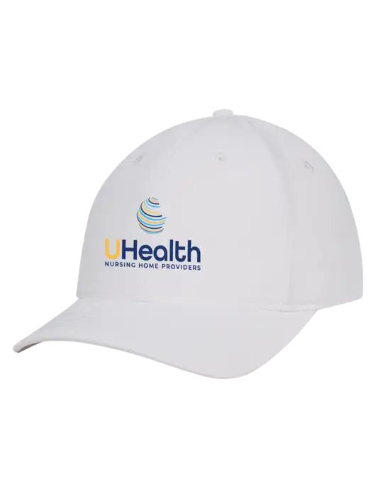 White Nylon Twill Performance Cap w/Uhealth Logo