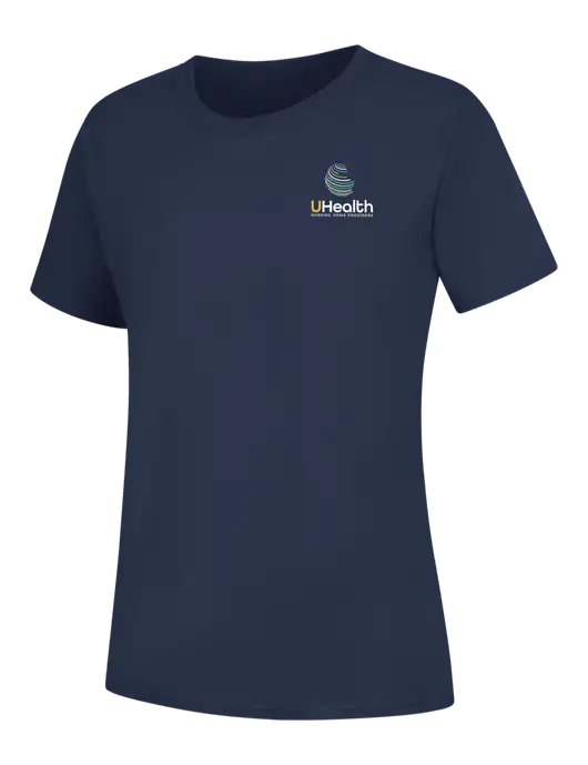 Womens Navy Core Blend Tee w/Uhealth Logo