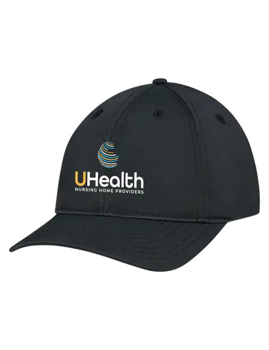 Black Nylon Twill Performance Cap w/Uhealth Logo
