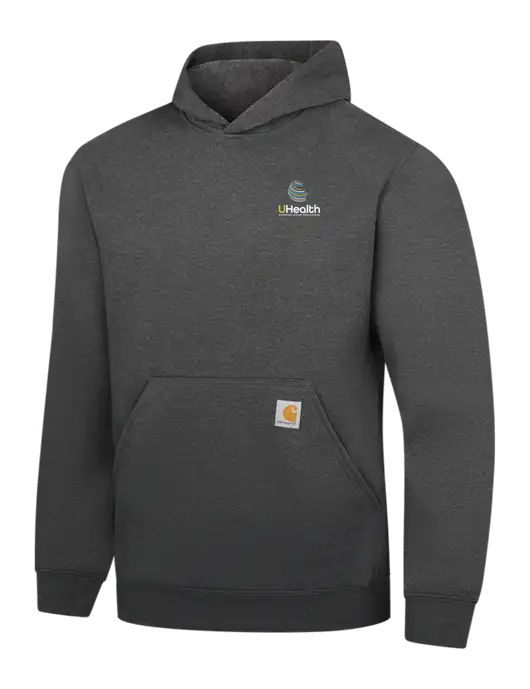 Carhartt Dark Grey Heather Midweight Hooded Sweatshirt w/Uhealth Logo