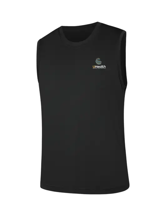 Sleeveless Black PosiCharge Competitor Tee w/Uhealth Logo