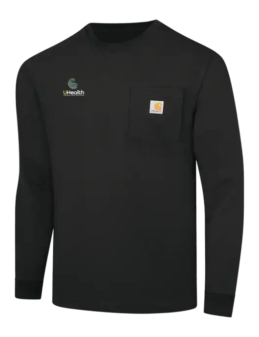 Carhartt Black Workwear Pocket Long Sleeve T-Shirt w/Uhealth Logo