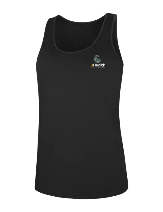 Womens Black PosiCharge Competitor Racerback Tank w/Uhealth Logo