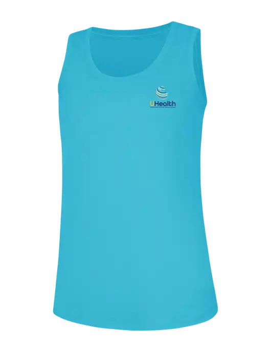 Womens Sapphire Frost Perfect Tri Racerback Tank w/Uhealth Logo