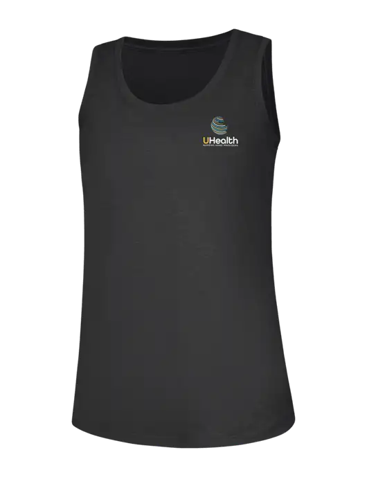 Womens Black Frost Perfect Tri Racerback Tank w/Uhealth Logo