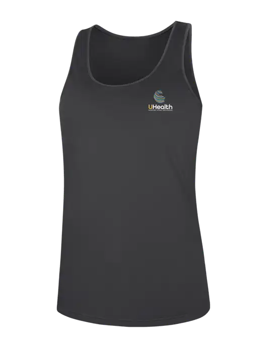 Womens Dark Grey PosiCharge Competitor Racerback Tank w/Uhealth Logo