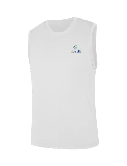 Sleeveless White PosiCharge Competitor Tee w/Uhealth Logo