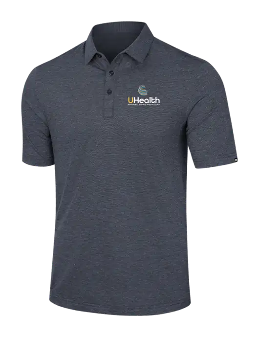 TravisMathew Dark Grey Slate Heather Sunnyvale Polo w/Uhealth Logo