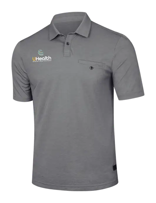 TravisMathew Medium Grey Heather Sunsetters Pocket Polo w/Uhealth Logo