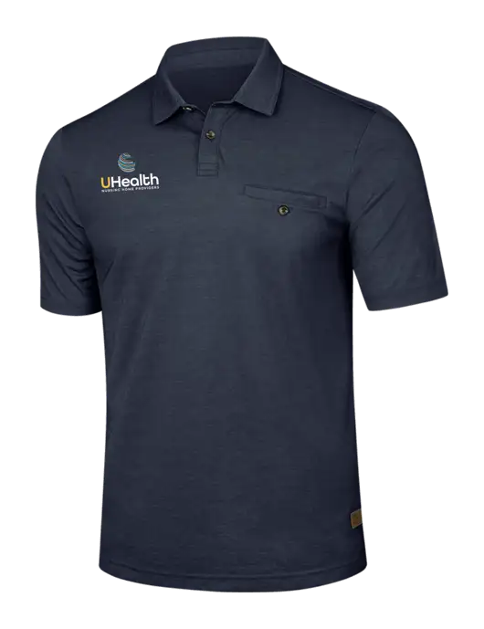 TravisMathew Navy Sunsetters Pocket Polo w/Uhealth Logo