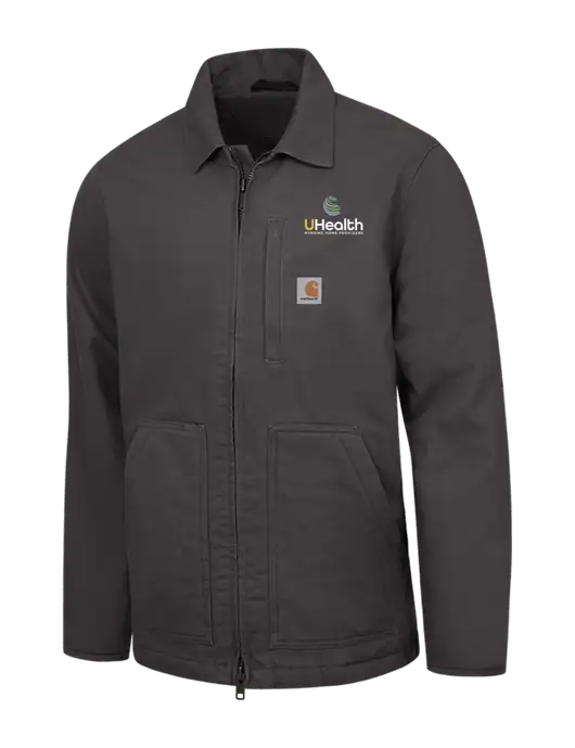 Carhartt Dark Grey Sherpa-Lined Coat w/Uhealth Logo