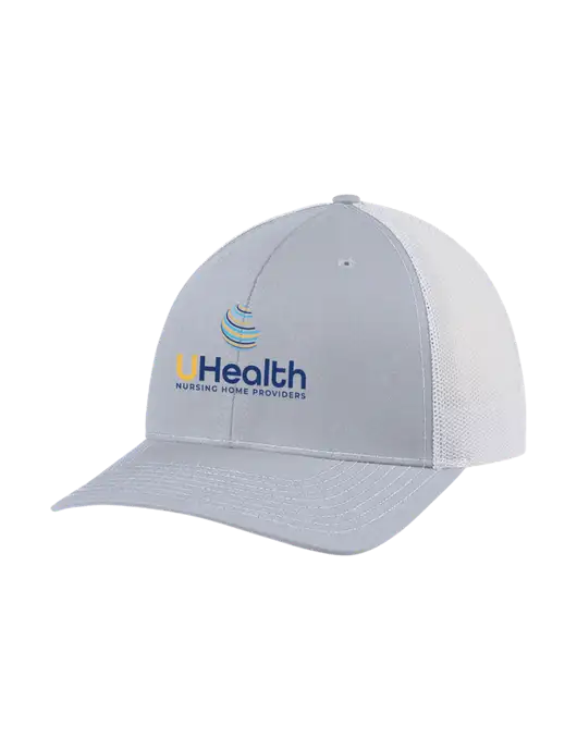 Richardson Adjustable Snapback Original 112 Trucker Cap Light Heather Grey w/White Mesh w/Uhealth Logo
