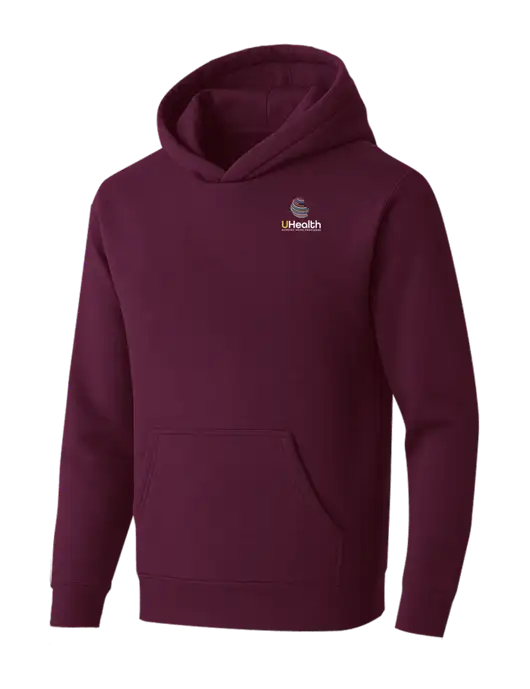 BELLA+CANVAS Maroon Sponge Fleece Pullover Hoodie w/Uhealth Logo