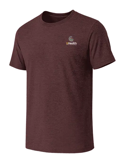 BELLA+CANVAS Heather Maroon CVC Short Sleeve Tee w/Uhealth Logo