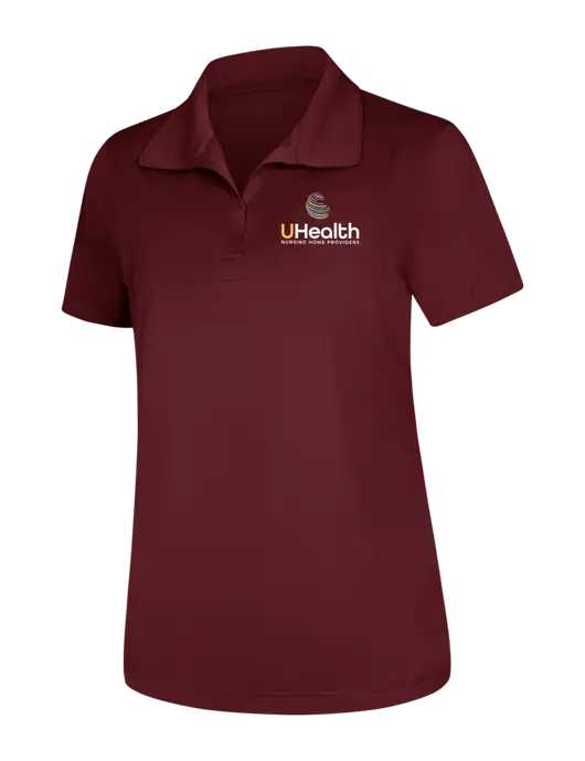 Womens Maroon Micropique Sport-Wick Polo w/Uhealth Logo