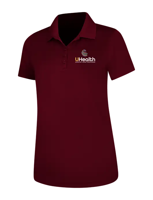 Maroon Womens Dry Zone UV Mesh Polo w/Uhealth Logo