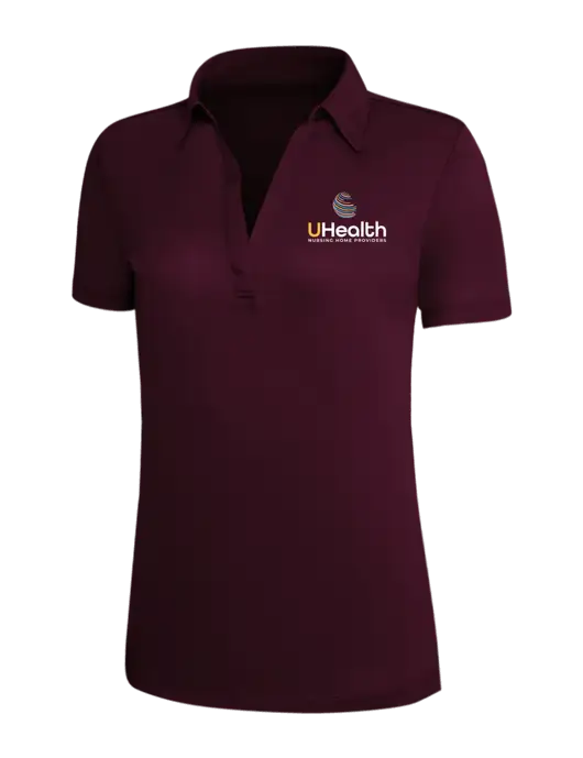 Maroon Silk Touch Womens Performance Polo w/Uhealth Logo