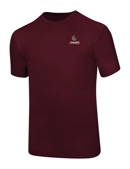 Ring Spun Maroon 4.5 oz T-Shirt w/Uhealth Logo