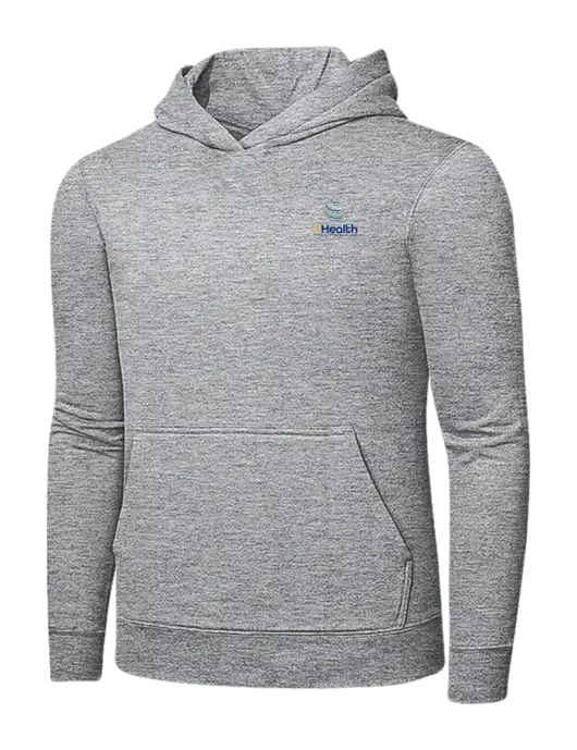 Light Grey Heather 7.8 oz Ring Spun Hooded Sweatshirt w/Uhealth Logo