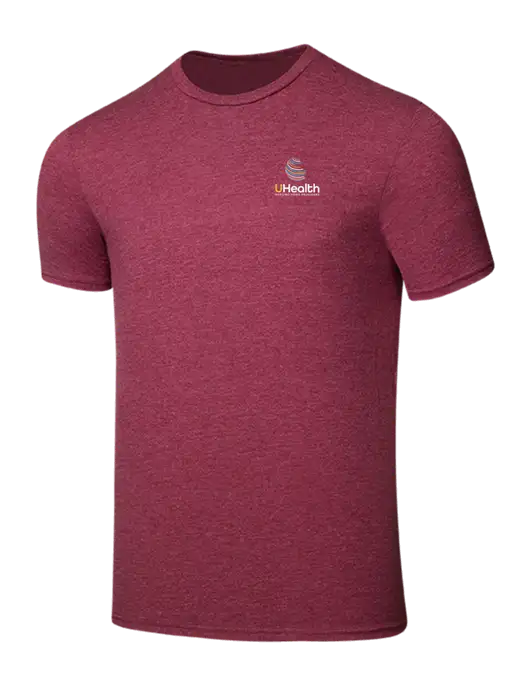 Seriously Soft Heathered Cardinal T-Shirt w/Uhealth Logo
