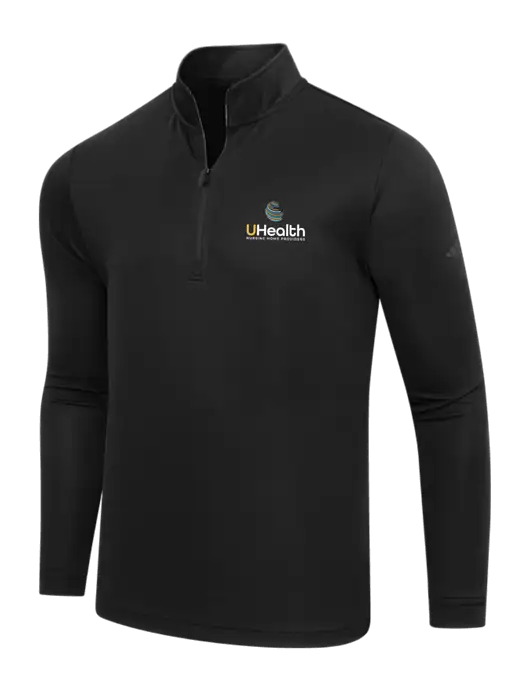 Adidas Black Lightweight Quarter Zip Pullover w/Uhealth Logo