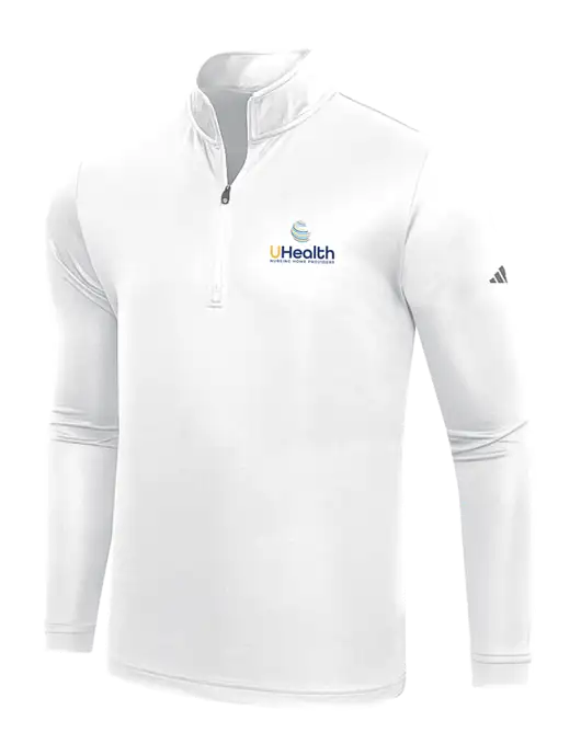 Adidas White  Lightweight Quarter Zip Pullover w/Uhealth Logo