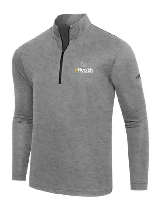 Adidas Black Heather  Lightweight Quarter Zip Pullover w/Uhealth Logo