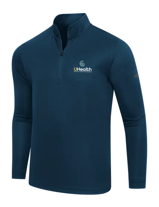 Adidas Navy Lightweight Quarter Zip Pullover w/Uhealth Logo